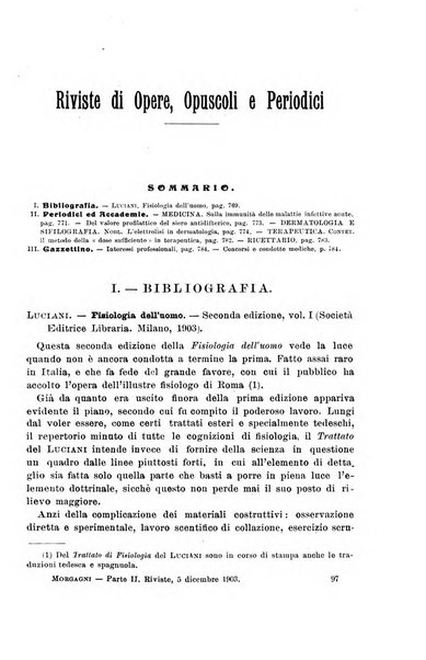 Il morgagni giornale indirizzato al progresso della medicina. Parte 2., Riviste