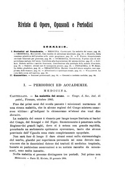 Il morgagni giornale indirizzato al progresso della medicina. Parte 2., Riviste