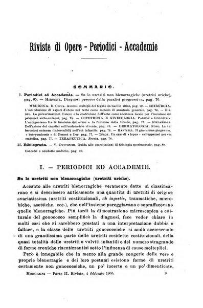 Il morgagni giornale indirizzato al progresso della medicina. Parte 2., Riviste