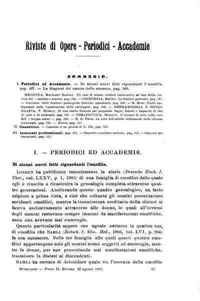 Il morgagni giornale indirizzato al progresso della medicina. Parte 2., Riviste