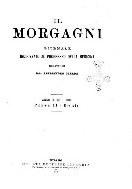 Il morgagni giornale indirizzato al progresso della medicina. Parte 2., Riviste