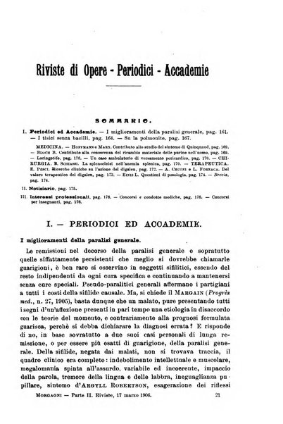 Il morgagni giornale indirizzato al progresso della medicina. Parte 2., Riviste