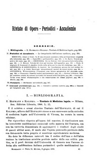 Il morgagni giornale indirizzato al progresso della medicina. Parte 2., Riviste