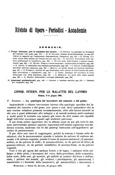 Il morgagni giornale indirizzato al progresso della medicina. Parte 2., Riviste