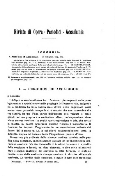 Il morgagni giornale indirizzato al progresso della medicina. Parte 2., Riviste