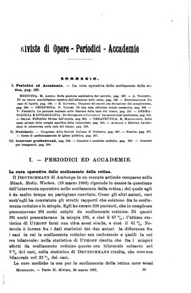 Il morgagni giornale indirizzato al progresso della medicina. Parte 2., Riviste