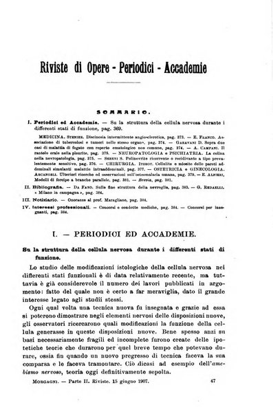 Il morgagni giornale indirizzato al progresso della medicina. Parte 2., Riviste