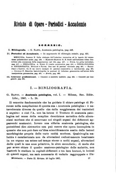 Il morgagni giornale indirizzato al progresso della medicina. Parte 2., Riviste