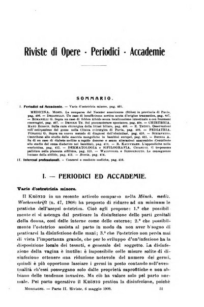 Il morgagni giornale indirizzato al progresso della medicina. Parte 2., Riviste