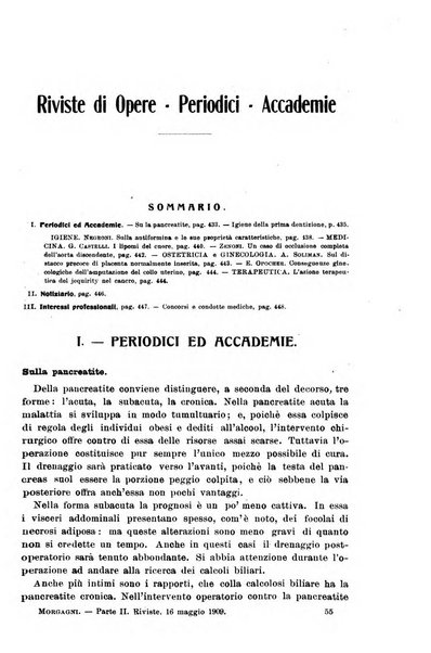 Il morgagni giornale indirizzato al progresso della medicina. Parte 2., Riviste