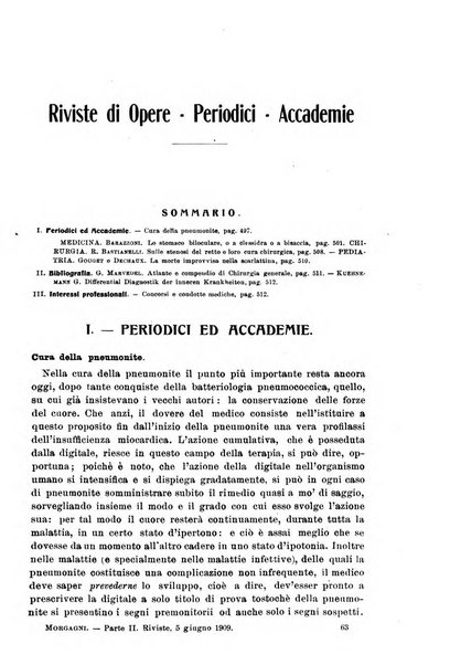 Il morgagni giornale indirizzato al progresso della medicina. Parte 2., Riviste