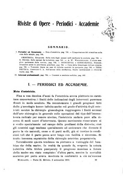 Il morgagni giornale indirizzato al progresso della medicina. Parte 2., Riviste