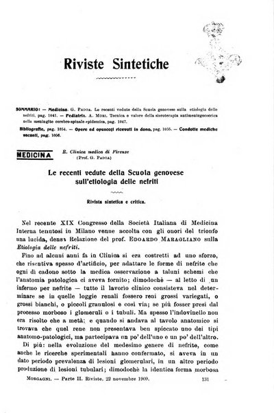 Il morgagni giornale indirizzato al progresso della medicina. Parte 2., Riviste