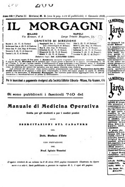 Il morgagni giornale indirizzato al progresso della medicina. Parte 2., Riviste