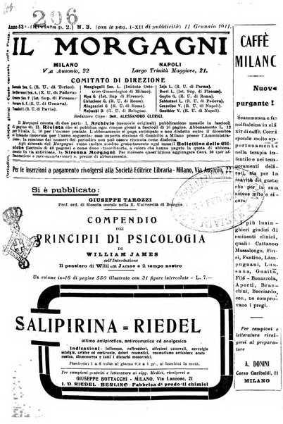 Il morgagni giornale indirizzato al progresso della medicina. Parte 2., Riviste