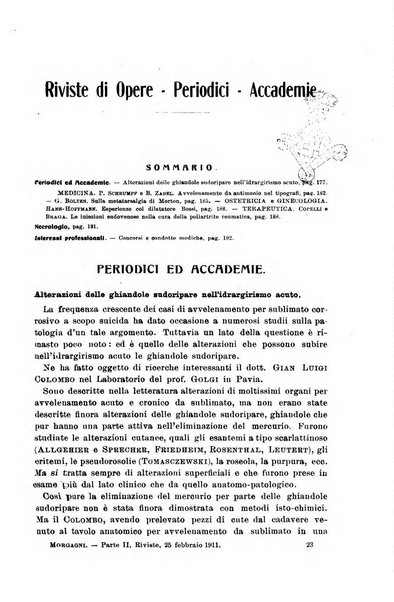 Il morgagni giornale indirizzato al progresso della medicina. Parte 2., Riviste