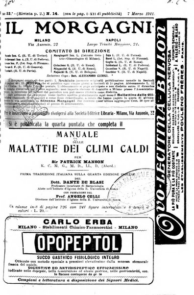 Il morgagni giornale indirizzato al progresso della medicina. Parte 2., Riviste