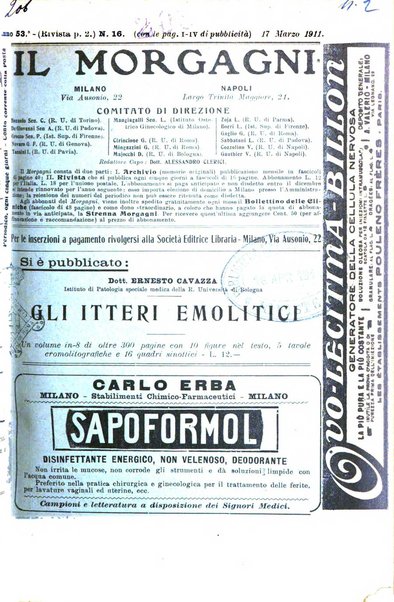 Il morgagni giornale indirizzato al progresso della medicina. Parte 2., Riviste