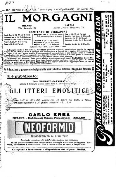 Il morgagni giornale indirizzato al progresso della medicina. Parte 2., Riviste