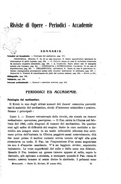 Il morgagni giornale indirizzato al progresso della medicina. Parte 2., Riviste