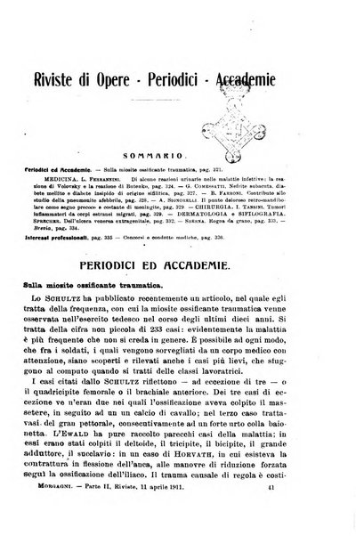 Il morgagni giornale indirizzato al progresso della medicina. Parte 2., Riviste