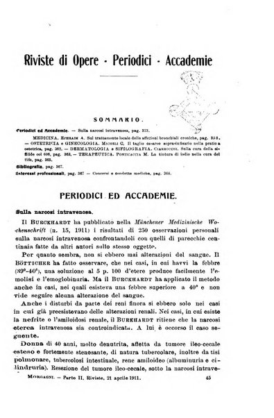 Il morgagni giornale indirizzato al progresso della medicina. Parte 2., Riviste