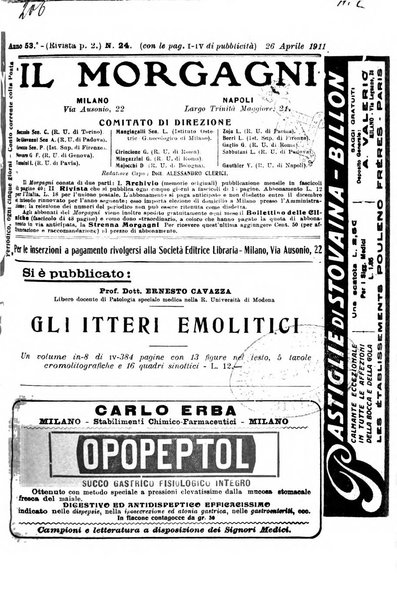 Il morgagni giornale indirizzato al progresso della medicina. Parte 2., Riviste