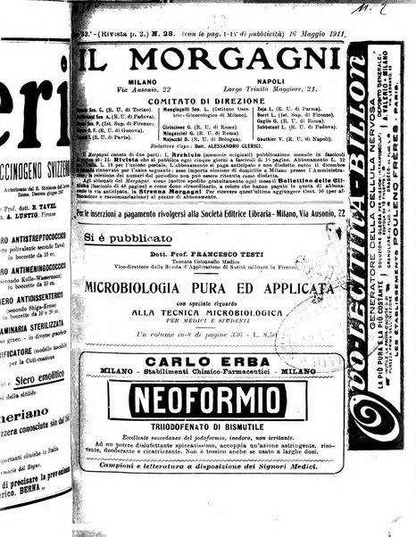 Il morgagni giornale indirizzato al progresso della medicina. Parte 2., Riviste