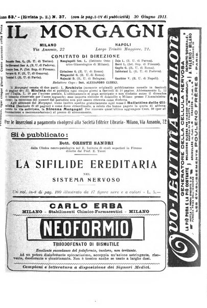 Il morgagni giornale indirizzato al progresso della medicina. Parte 2., Riviste