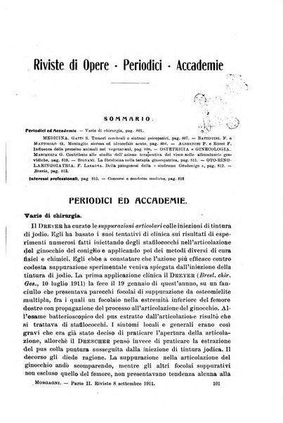 Il morgagni giornale indirizzato al progresso della medicina. Parte 2., Riviste