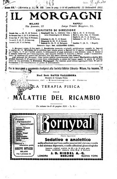 Il morgagni giornale indirizzato al progresso della medicina. Parte 2., Riviste