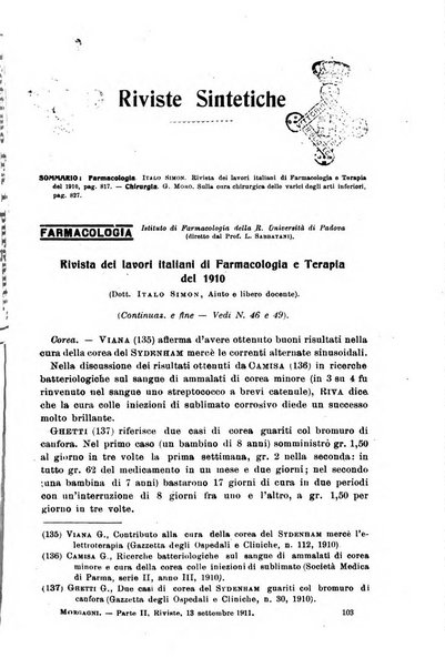 Il morgagni giornale indirizzato al progresso della medicina. Parte 2., Riviste