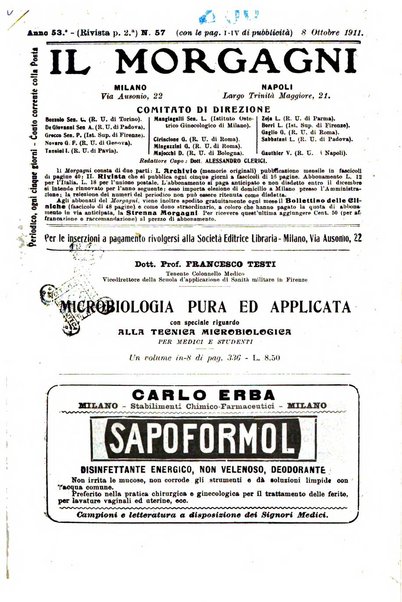 Il morgagni giornale indirizzato al progresso della medicina. Parte 2., Riviste