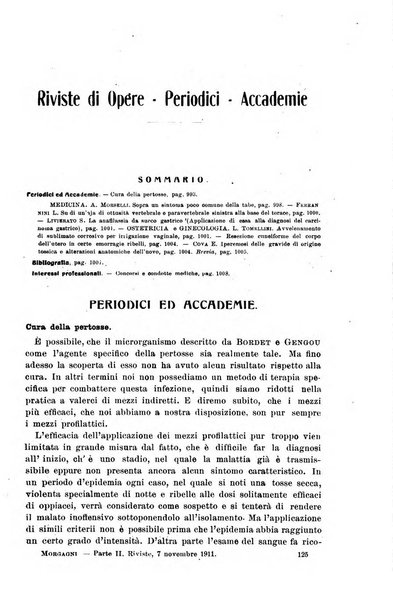 Il morgagni giornale indirizzato al progresso della medicina. Parte 2., Riviste