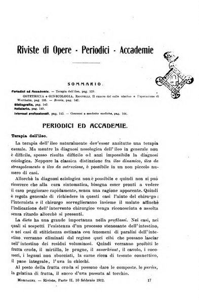 Il morgagni giornale indirizzato al progresso della medicina. Parte 2., Riviste