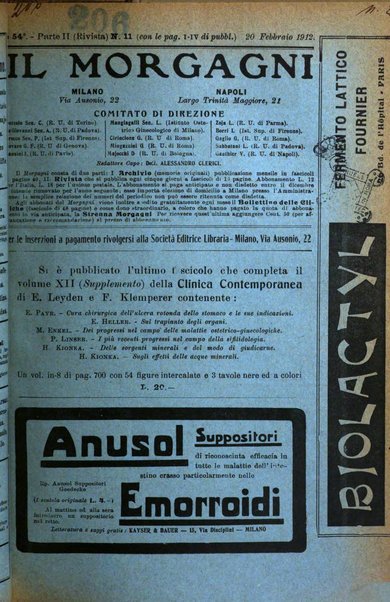 Il morgagni giornale indirizzato al progresso della medicina. Parte 2., Riviste