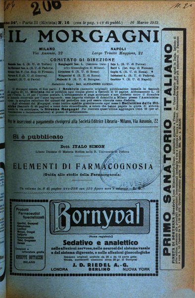 Il morgagni giornale indirizzato al progresso della medicina. Parte 2., Riviste