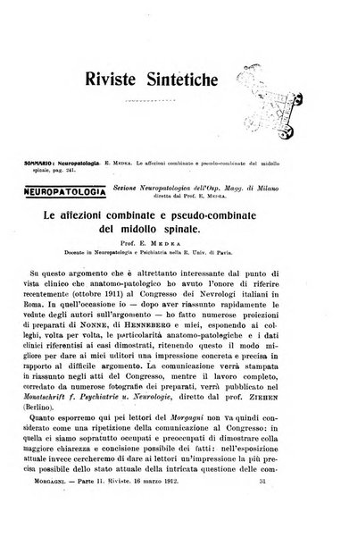 Il morgagni giornale indirizzato al progresso della medicina. Parte 2., Riviste