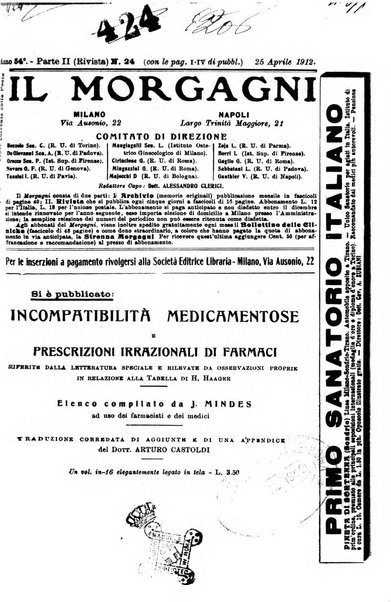 Il morgagni giornale indirizzato al progresso della medicina. Parte 2., Riviste