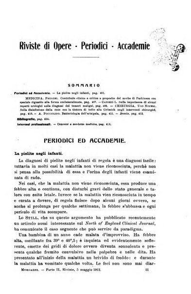 Il morgagni giornale indirizzato al progresso della medicina. Parte 2., Riviste