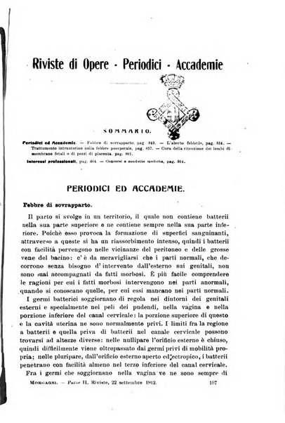 Il morgagni giornale indirizzato al progresso della medicina. Parte 2., Riviste