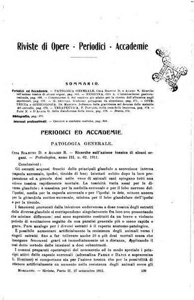 Il morgagni giornale indirizzato al progresso della medicina. Parte 2., Riviste