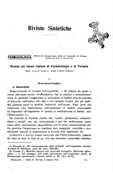 Il morgagni giornale indirizzato al progresso della medicina. Parte 2., Riviste