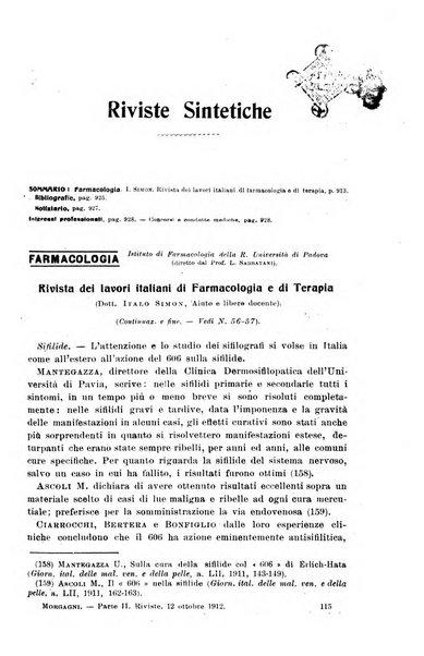 Il morgagni giornale indirizzato al progresso della medicina. Parte 2., Riviste