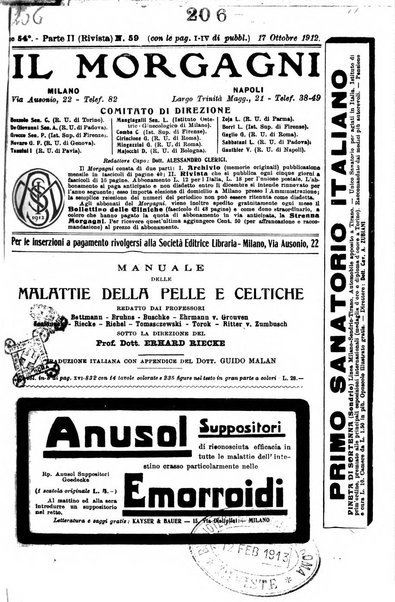 Il morgagni giornale indirizzato al progresso della medicina. Parte 2., Riviste