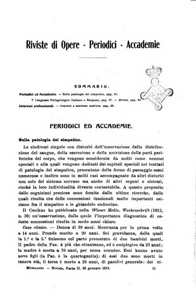 Il morgagni giornale indirizzato al progresso della medicina. Parte 2., Riviste