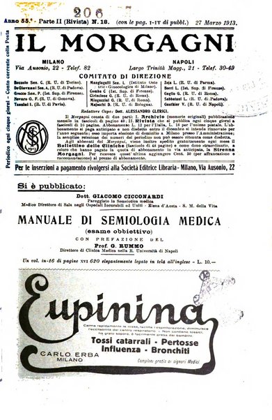 Il morgagni giornale indirizzato al progresso della medicina. Parte 2., Riviste