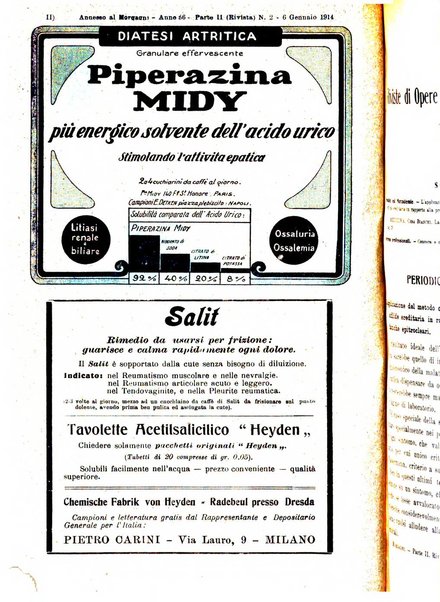 Il morgagni giornale indirizzato al progresso della medicina. Parte 2., Riviste