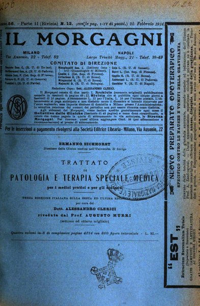 Il morgagni giornale indirizzato al progresso della medicina. Parte 2., Riviste