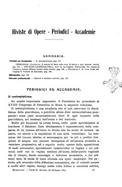 Il morgagni giornale indirizzato al progresso della medicina. Parte 2., Riviste